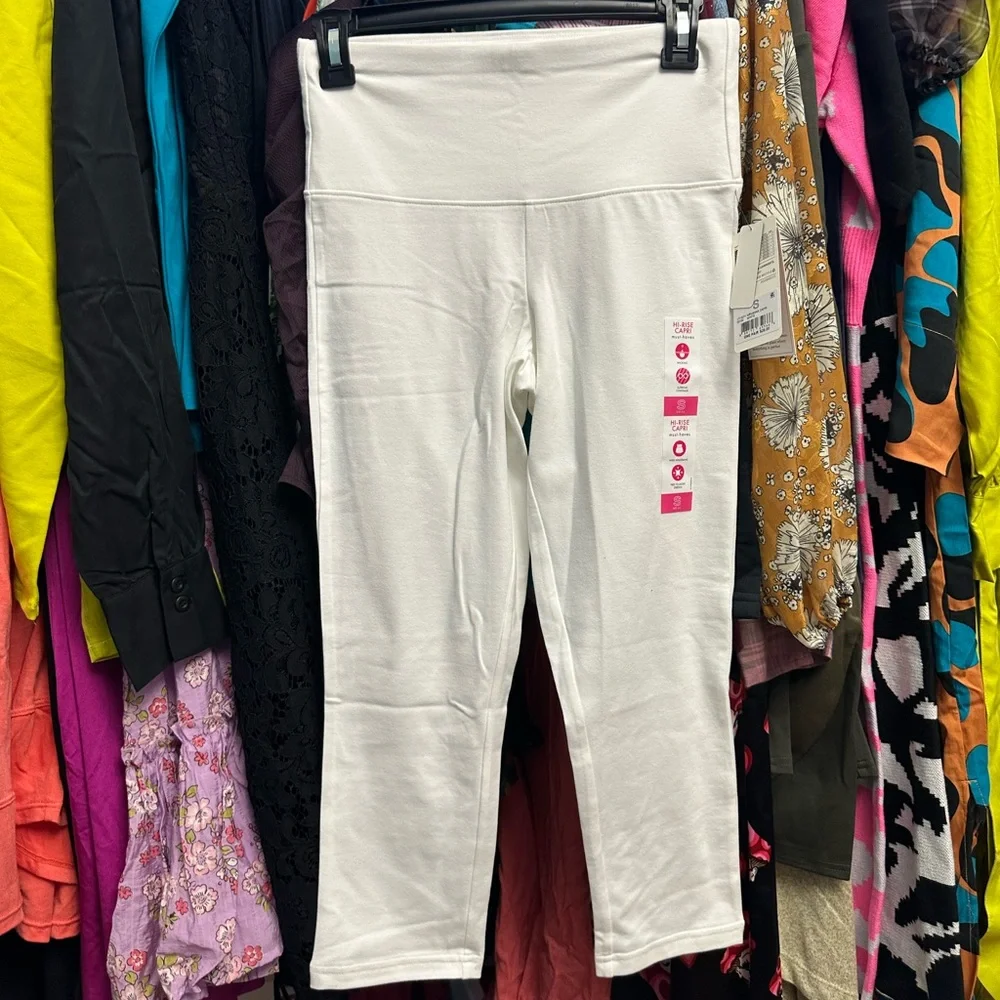 UTOPIA by HUE Women’s High Rise White Nirvanna Capri Pants Size Small